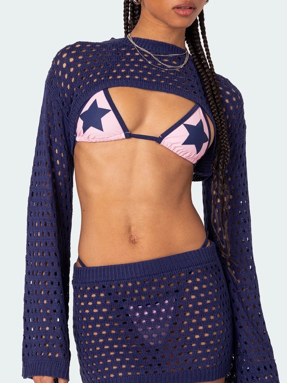 Edikted Celena Crochet Shrug Top
